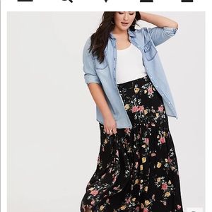 Torrid floral maxi skirt